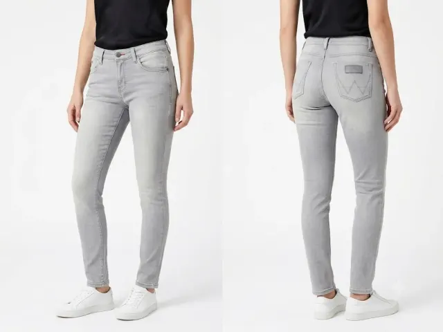 Wrangler Women's Vegas Slim Fit Light Grey Stretchable Denim Jeans