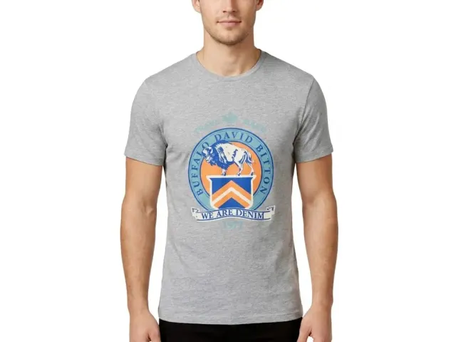 Buffalo David Bitton Men's Heather Grey "We Are Denim" Vintage Graphic T-Shirt (Size M)