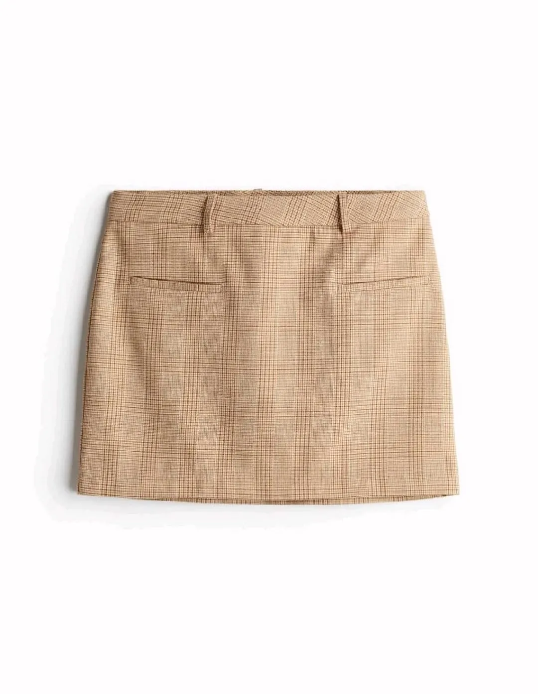 H&M DIVIDED Women's Beige Glen Plaid Tailored A-Line Mini Skirt — view 8