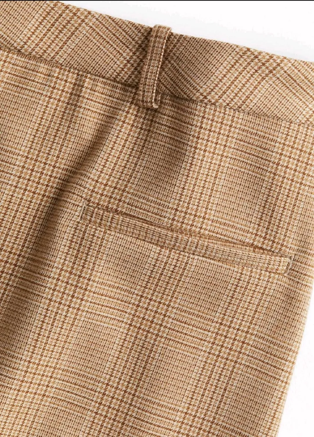 H&M DIVIDED Women's Beige Glen Plaid Tailored A-Line Mini Skirt — view 4