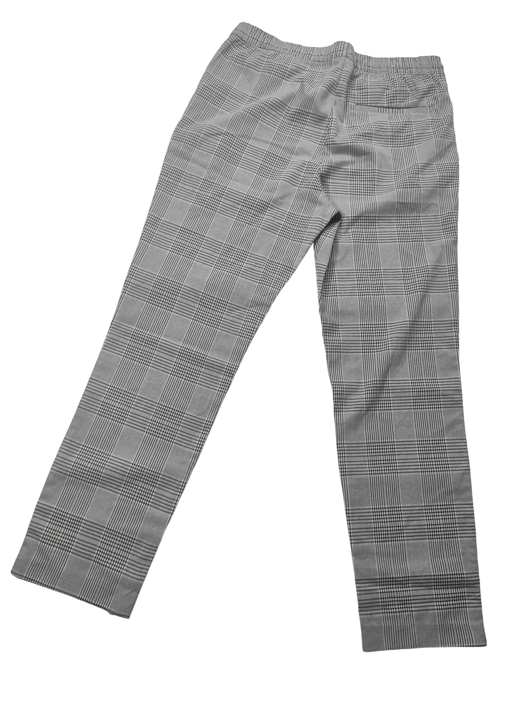 H&M Women's Slim Fit Glen Plaid Pull-On Trousers with Drawstring Waist — view 5