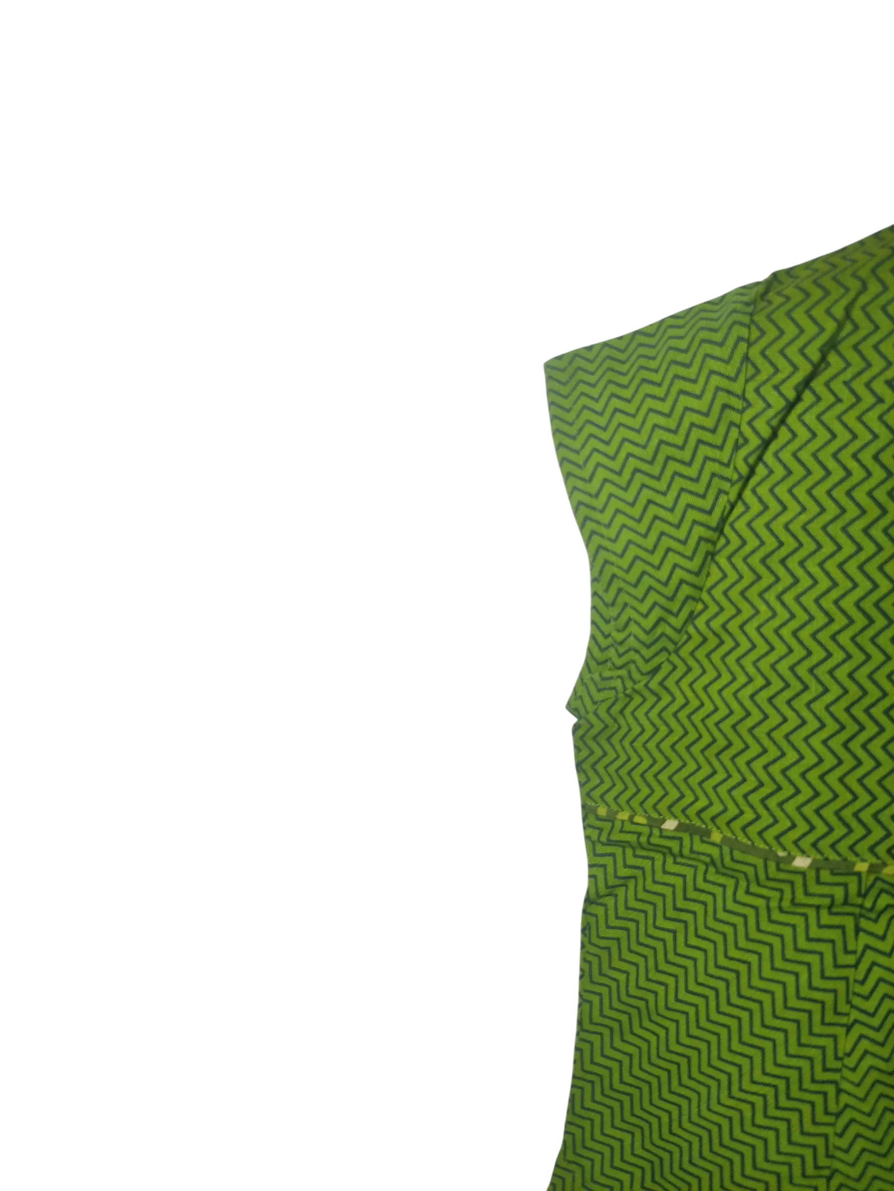 GLOBUS Women Green Chevron Printed Extended-Sleeve Cotton Top — view 5