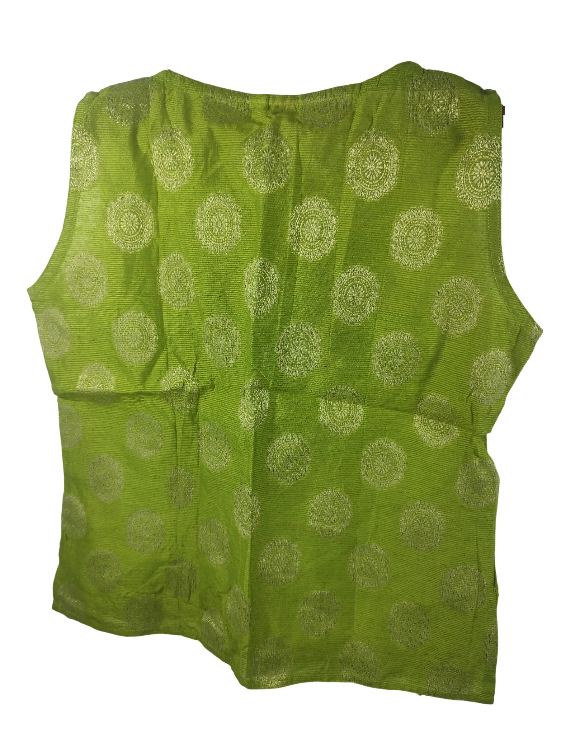 Globus Sleeveless Lime Green Mandala Print Fusion Top with Pleat Detail for Women — view 8