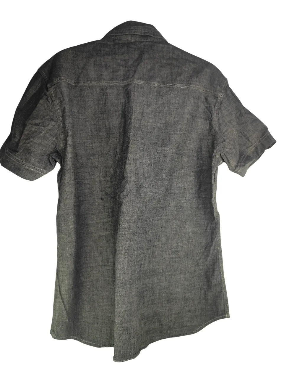Lee Men's Vintage Dark Grey Chambray Short-Sleeve Work Shirt — view 2
