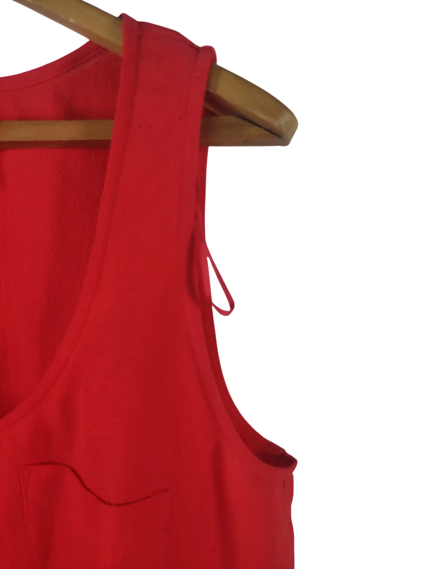 MANGO Women's Bright Red Scoop Neck Button-Front Sleeveless Tank Top — view 4