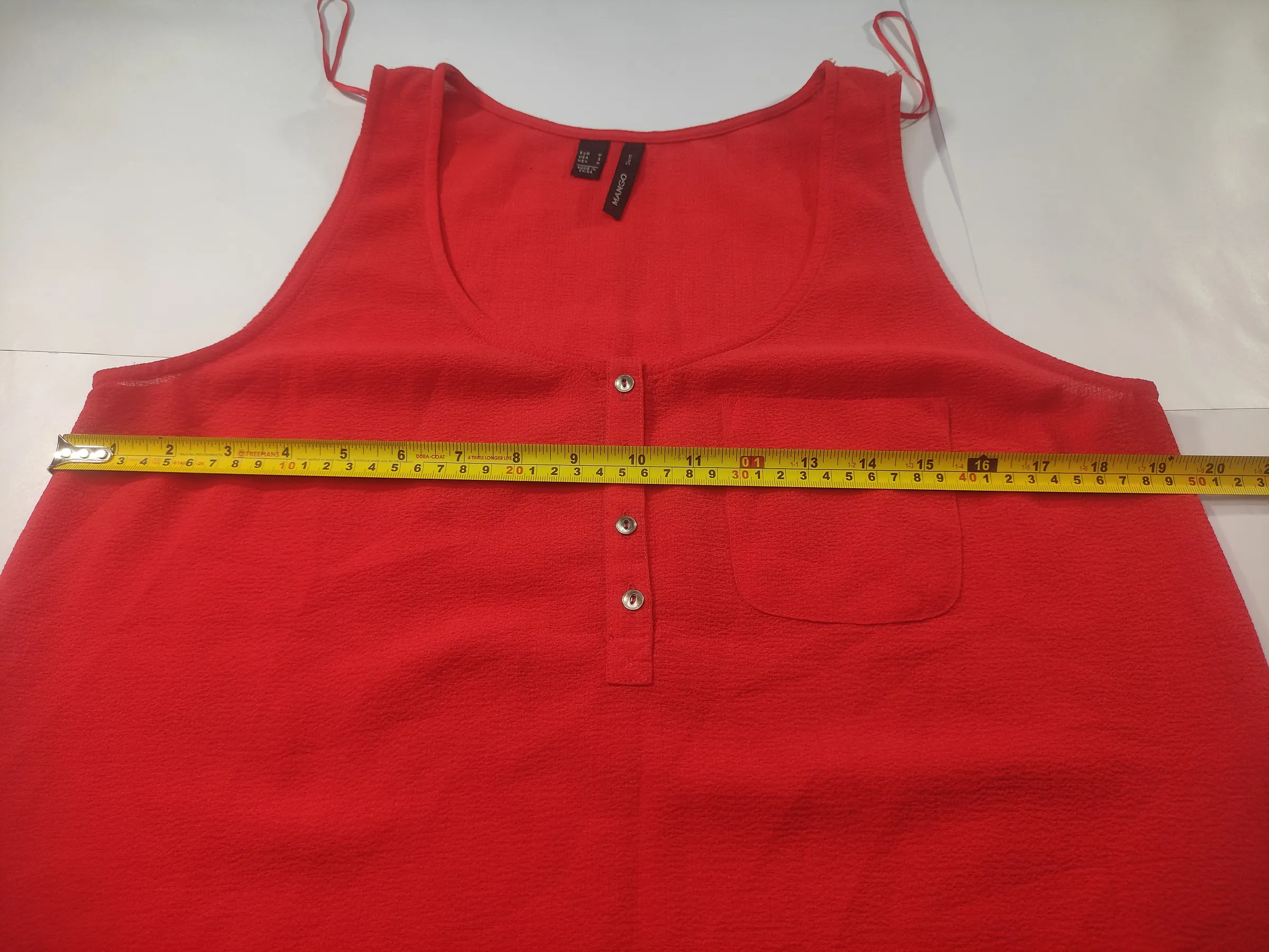 MANGO Women's Bright Red Scoop Neck Button-Front Sleeveless Tank Top — view 7