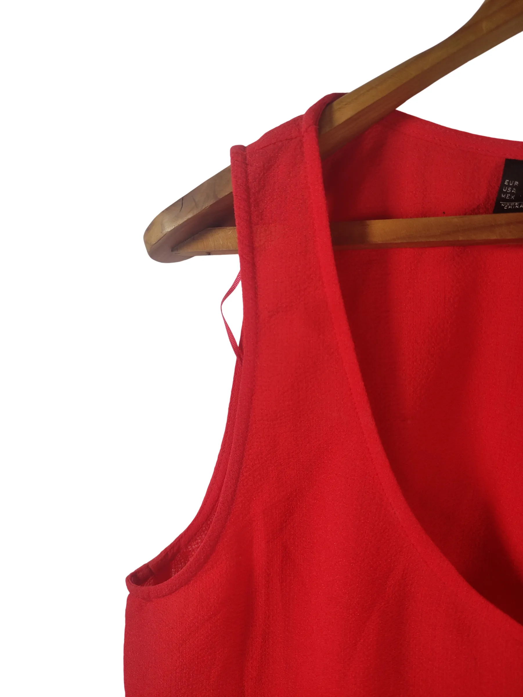 MANGO Women's Bright Red Scoop Neck Button-Front Sleeveless Tank Top — view 5