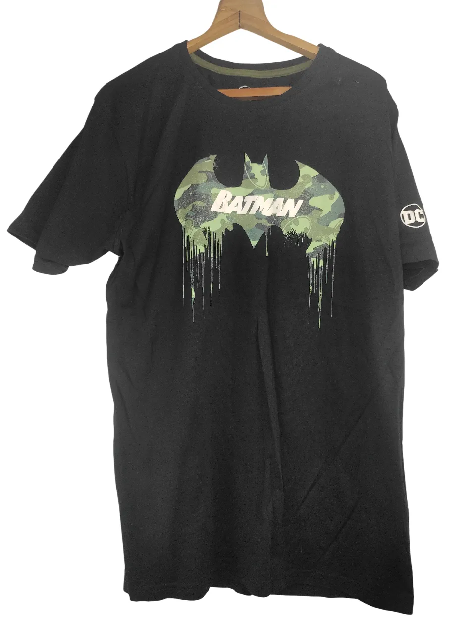 DC Comics Men's Batman Camouflage Logo Print Regular Fit Round Neck Cotton T-Shirt – Black — view 6