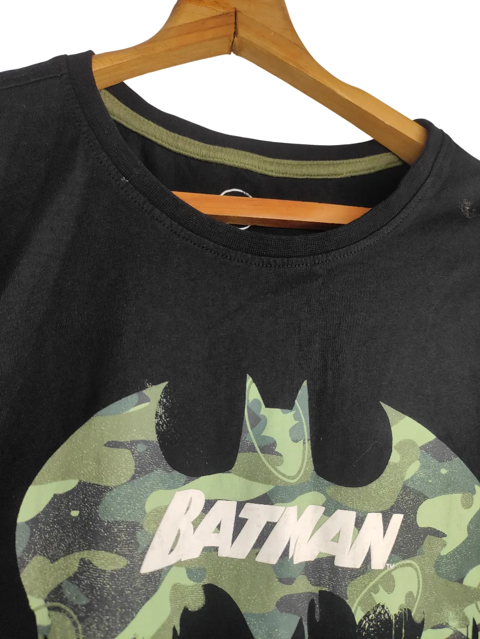 DC Comics Men's Batman Camouflage Logo Print Regular Fit Round Neck Cotton T-Shirt – Black — view 3