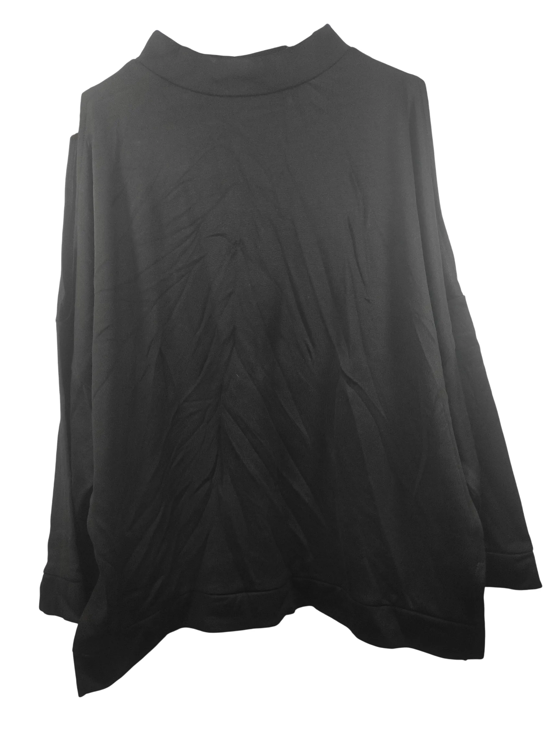 Zara Cold-Shoulder Mock-Neck Relaxed Sweatshirt in Black — view 2