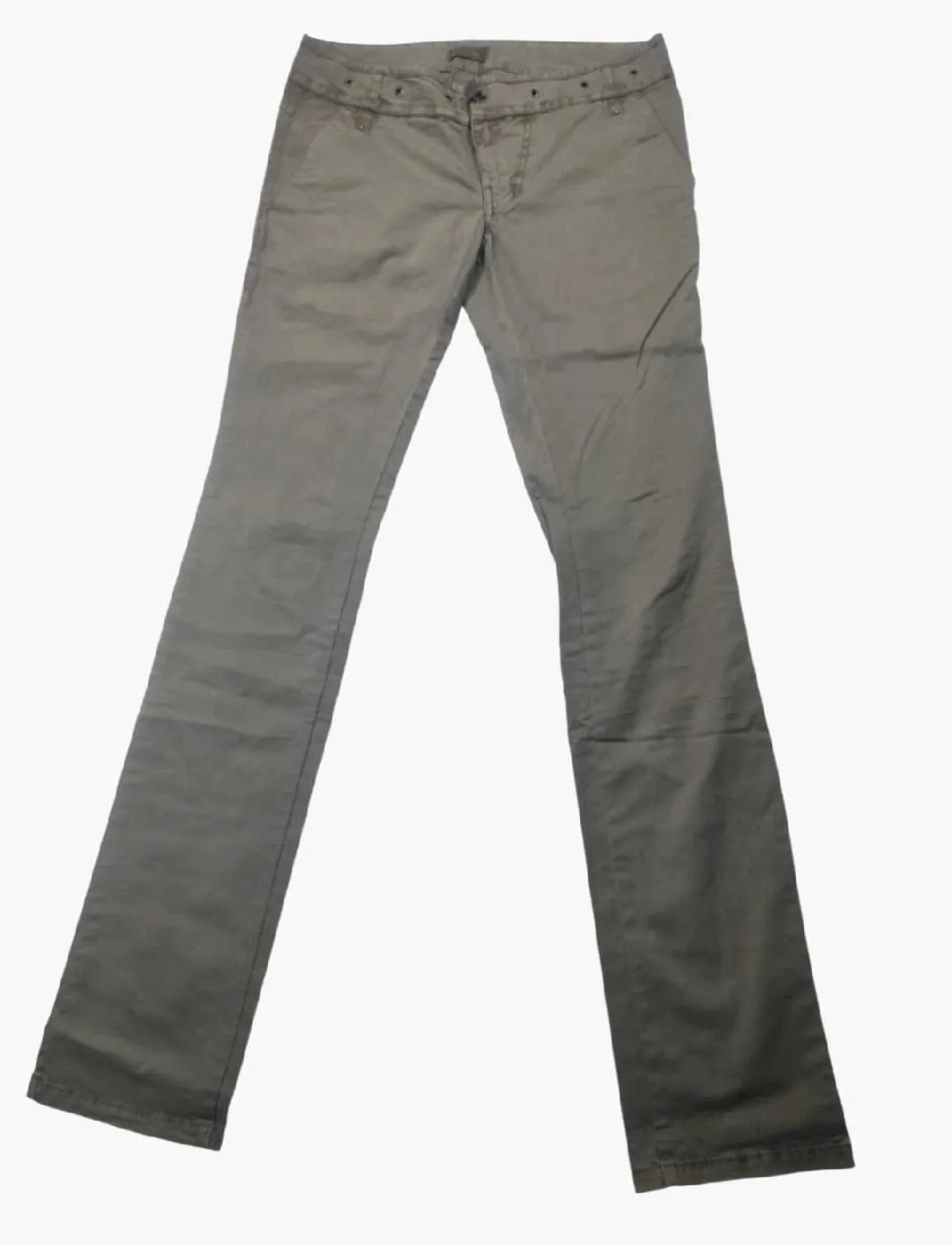 Diesel Women's Vintage Low-Rise Utility Pants with Grommet Waistband – Olive Green — view 2