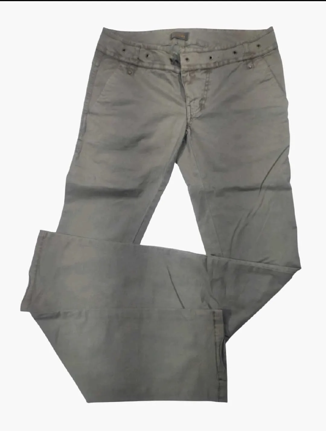 Diesel Women's Vintage Low-Rise Utility Pants with Grommet Waistband – Olive Green — view 3
