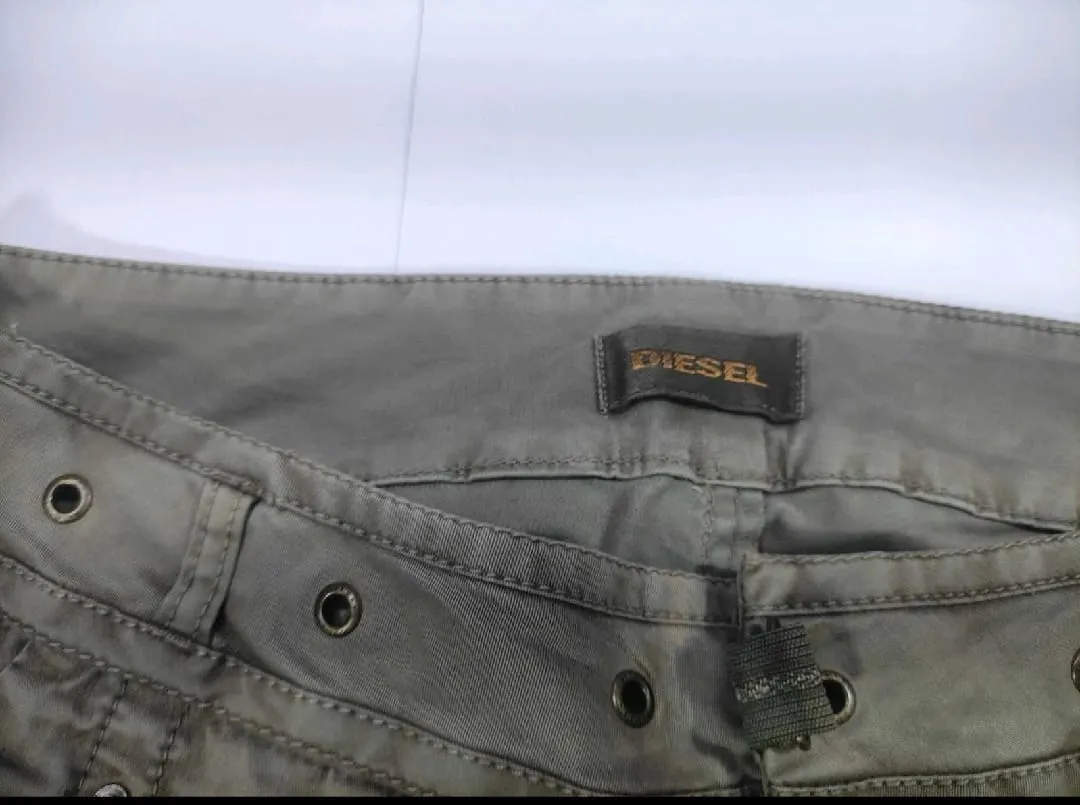 Diesel Women's Vintage Low-Rise Utility Pants with Grommet Waistband – Olive Green — view 5