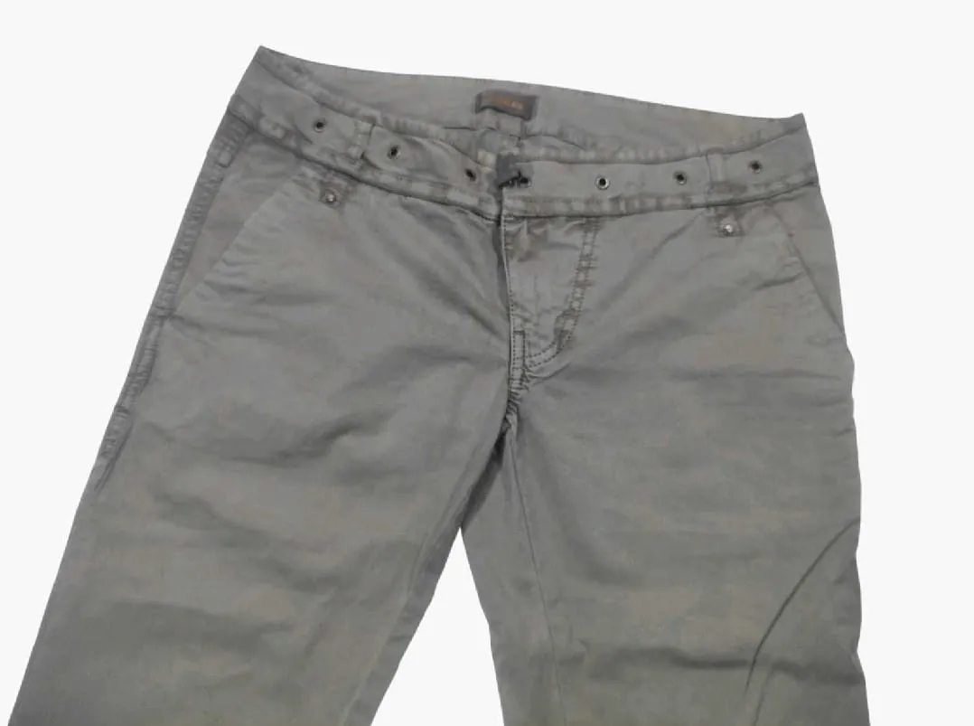 Diesel Women's Vintage Low-Rise Utility Pants with Grommet Waistband – Olive Green — view 4