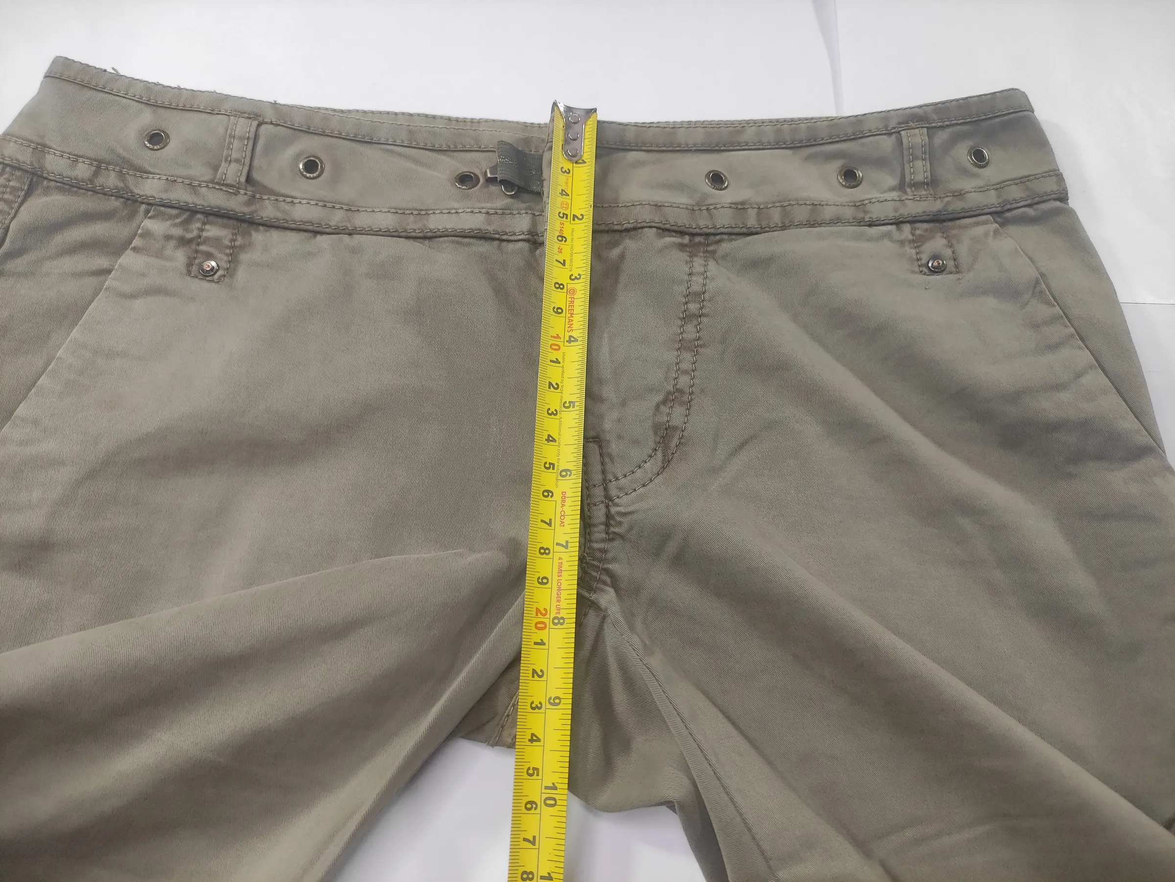 Diesel Women's Vintage Low-Rise Utility Pants with Grommet Waistband – Olive Green — view 8