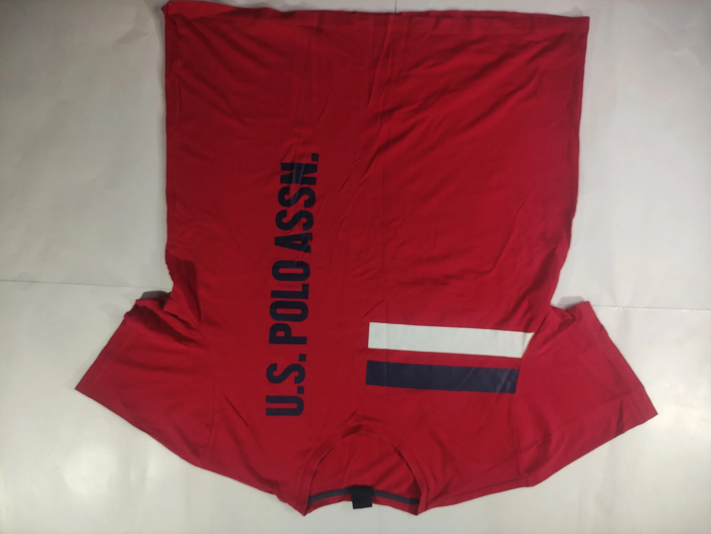 U.S. POLO ASSN. Men’s Red Graphic Tee with Vertical Logo and Chest Stripes — view 2