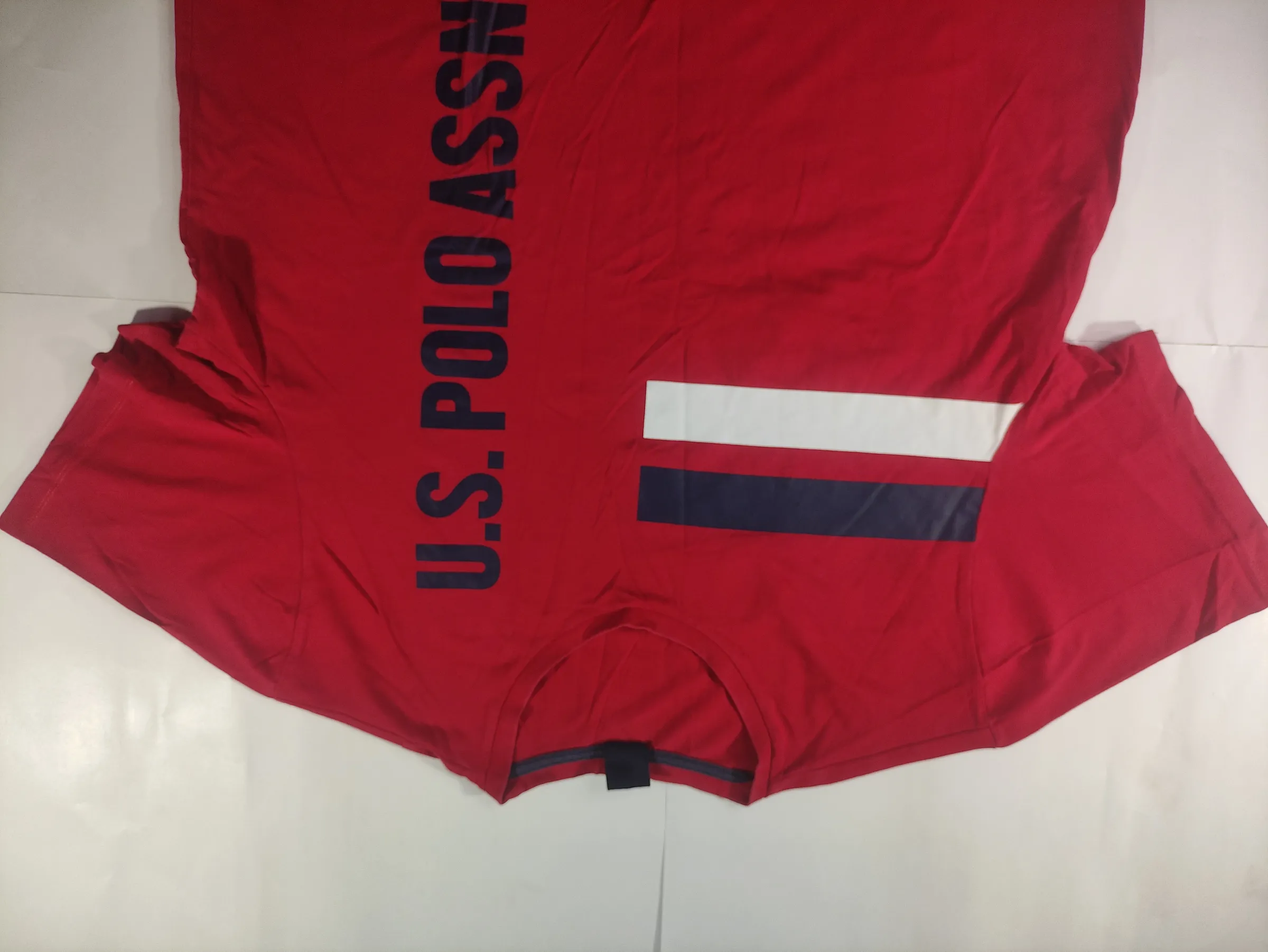 U.S. POLO ASSN. Men’s Red Graphic Tee with Vertical Logo and Chest Stripes — view 3