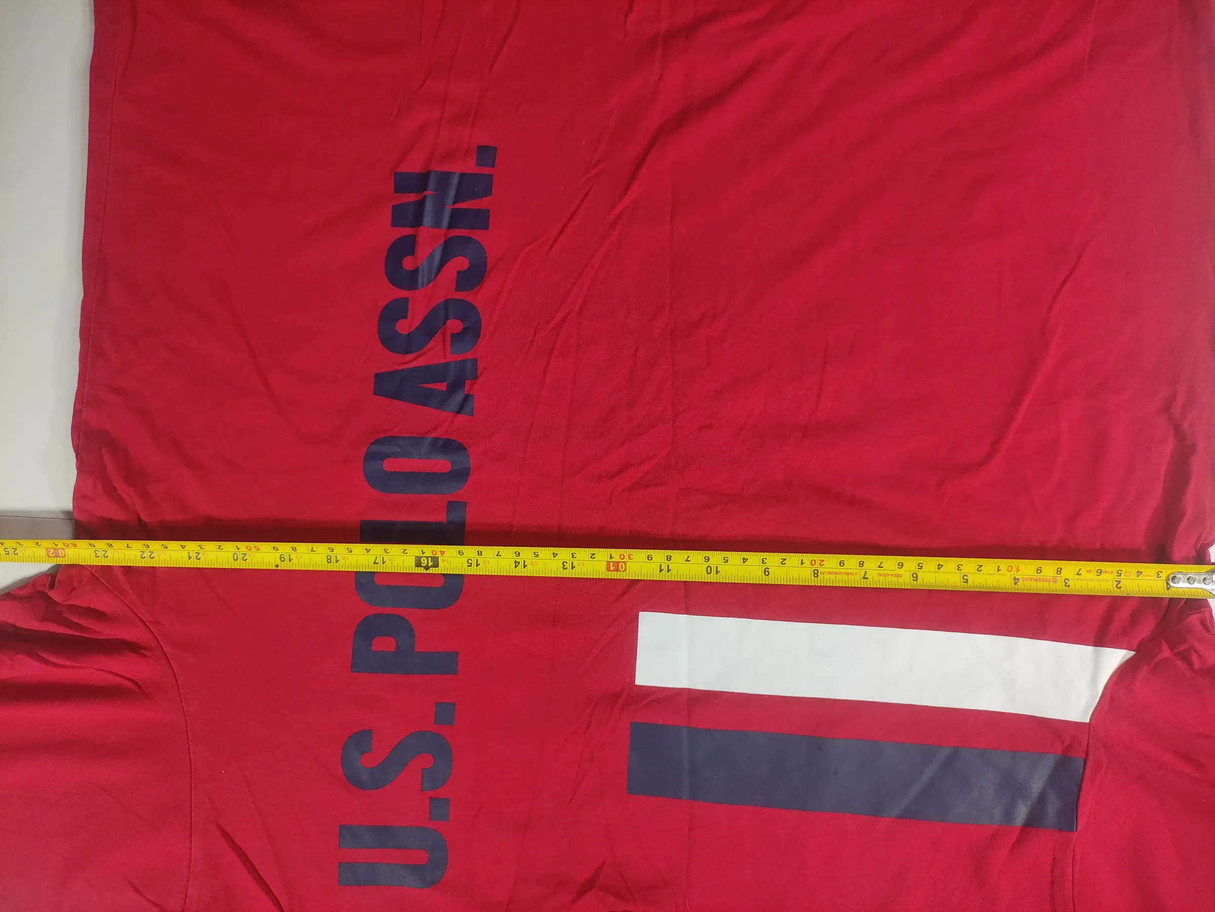 U.S. POLO ASSN. Men’s Red Graphic Tee with Vertical Logo and Chest Stripes — view 7