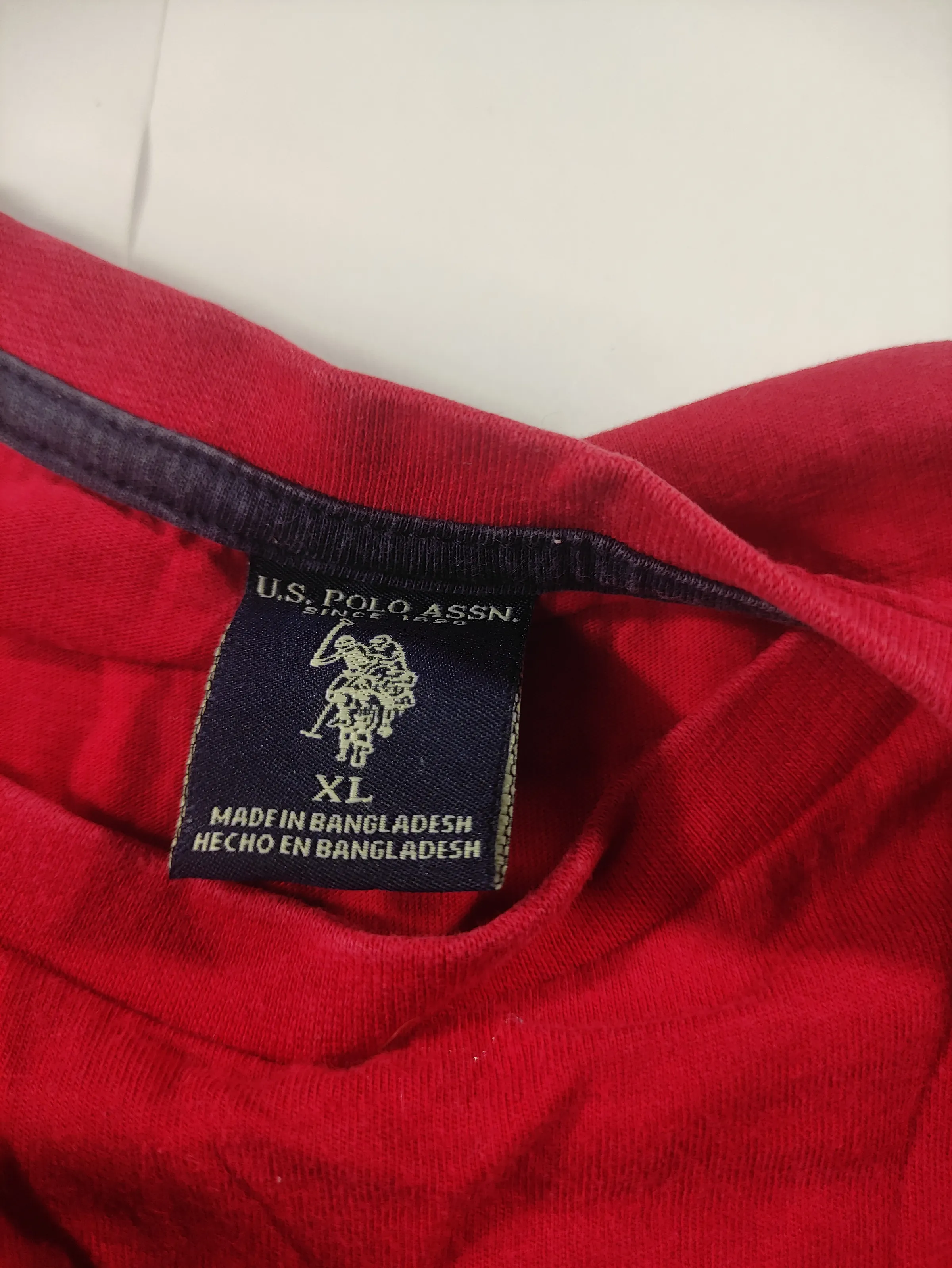U.S. POLO ASSN. Men’s Red Graphic Tee with Vertical Logo and Chest Stripes — view 6