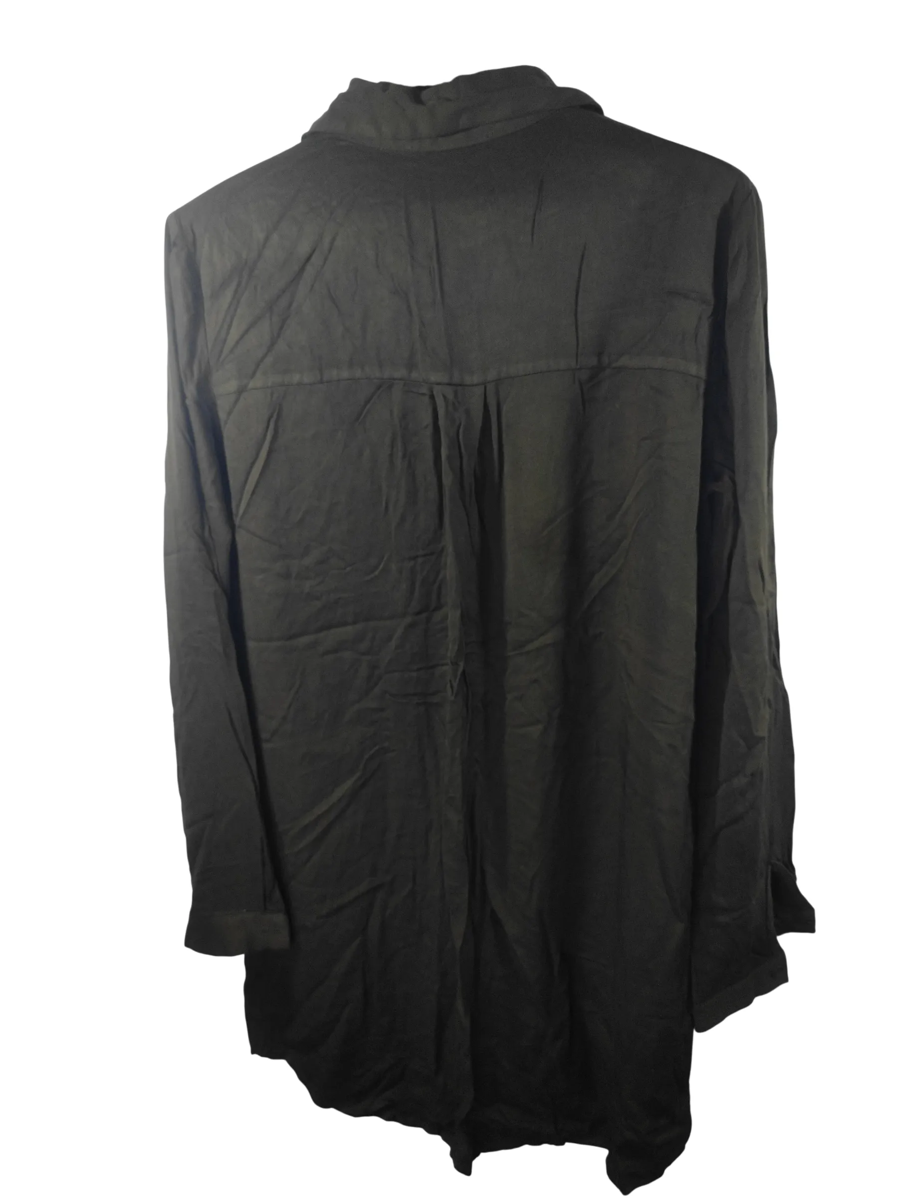 Forever 21 Women's Olive Green Utility Flap Longline Shirt Dress — view 6