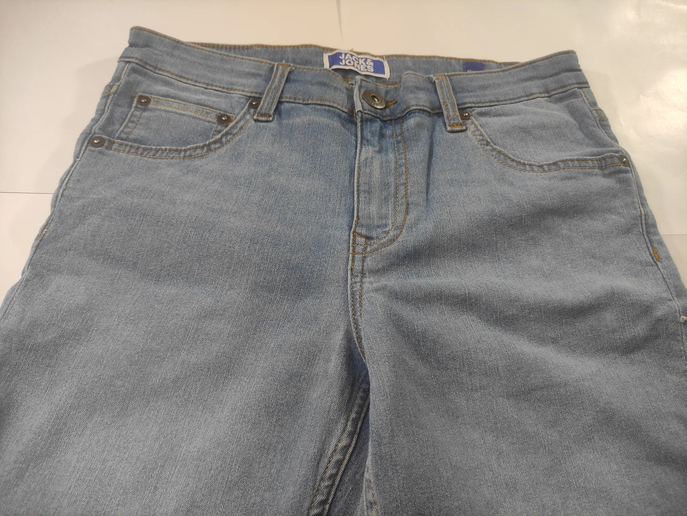 JACK & JONES Junior Boys Light Blue Washed Regular Fit Denim Shorts (13-14 Years) — view 4