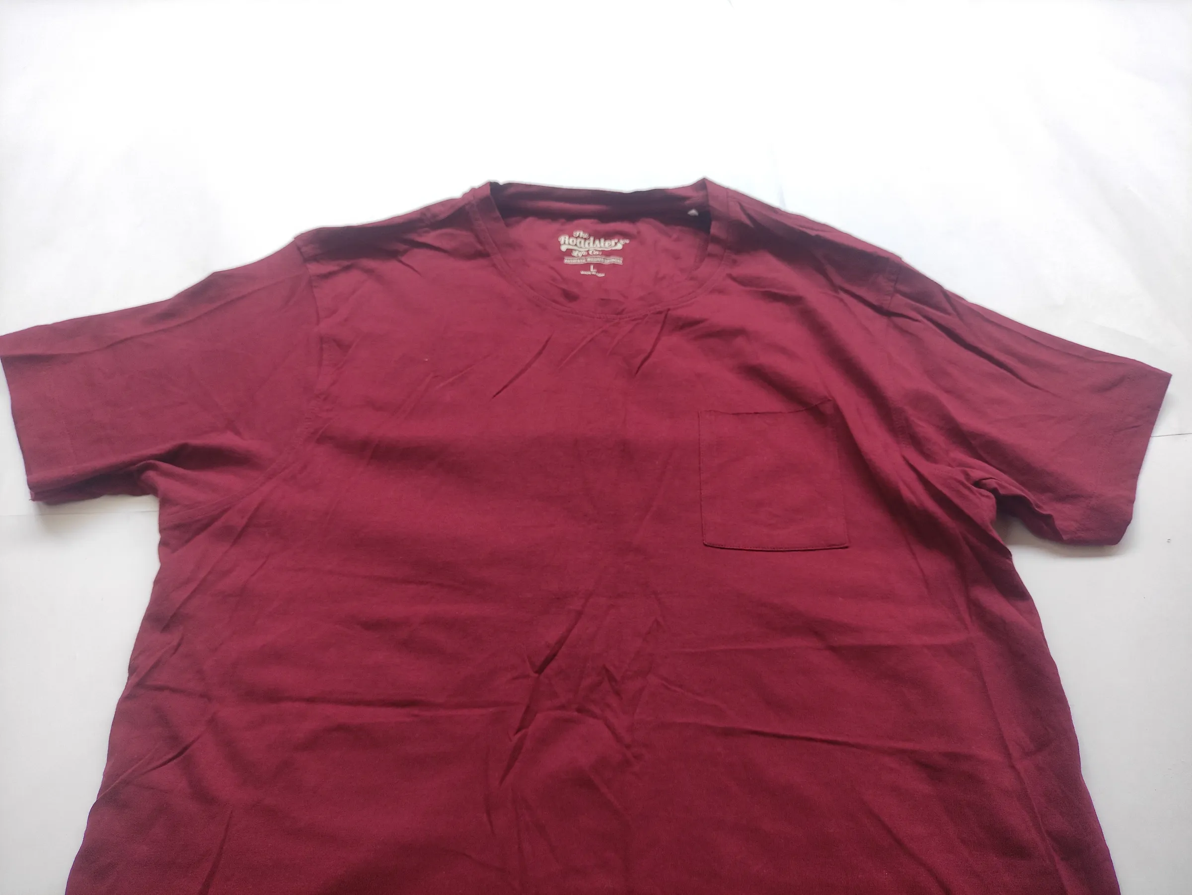 Roadster Men Maroon Solid Crew Neck Pocket T-Shirt — view 3