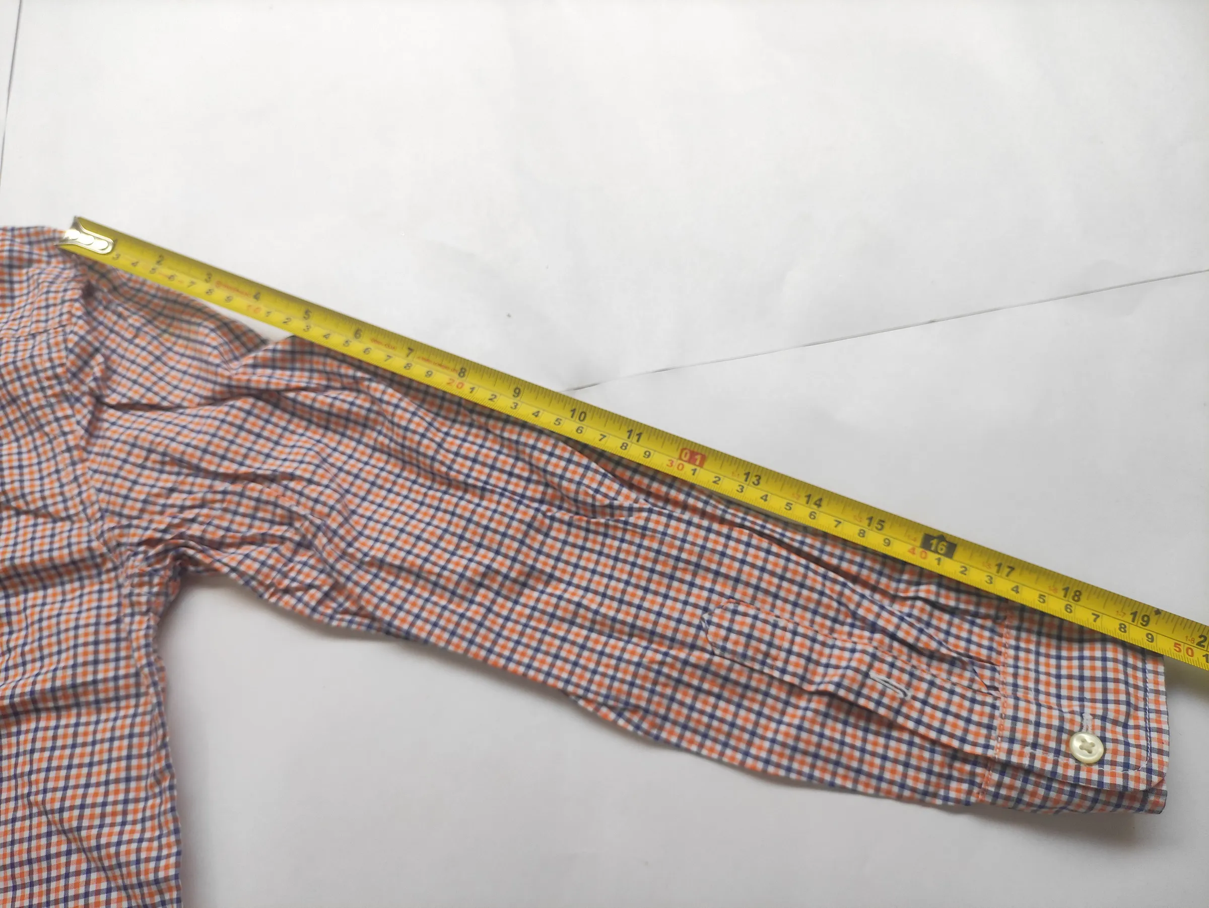 Ralph Lauren Boys Orange & Navy Blue Plaid Long-Sleeve Button-Down Shirt (Size M 10-12) — view 11