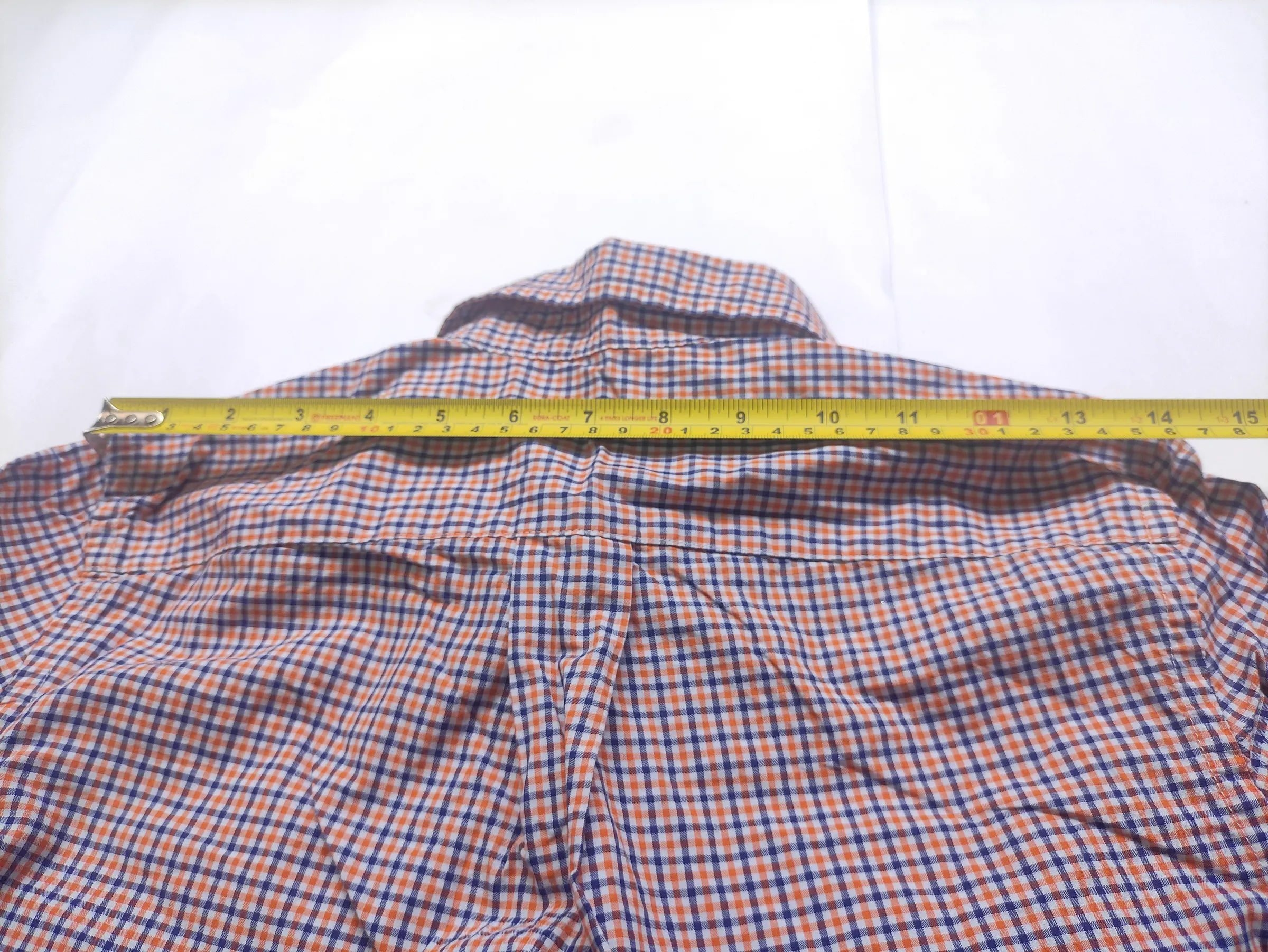 Ralph Lauren Boys Orange & Navy Blue Plaid Long-Sleeve Button-Down Shirt (Size M 10-12) — view 8